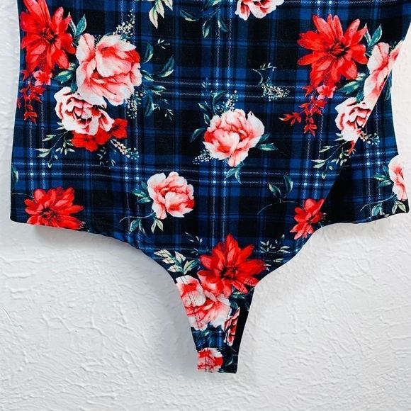 EUC Meli + Eve Petty Queen Bodysuit Blue Plaid - Picture 10 of 12